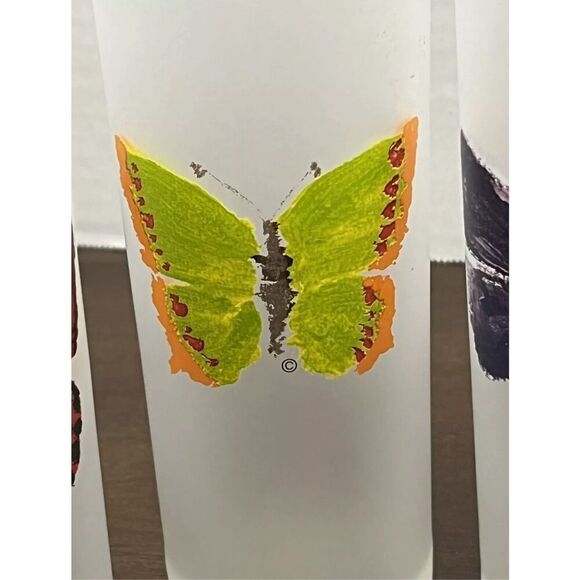 4 Dartington Designs Rare Glassware Butterfly Frosted Highball Tom Collins Set F - Picture 3 of 10